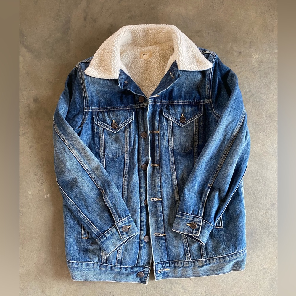 Able denim shearling lined jacket
